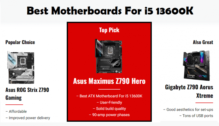best motherboards for i5 13600k